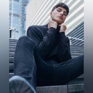 Nat Nast Men's Slim Straight Black Jeans